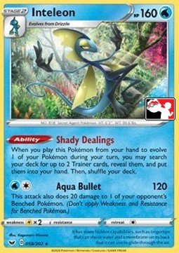 Sword & Shield (Base) 058/202 Inteleon (Prize Pack League Promo Non-Holo)