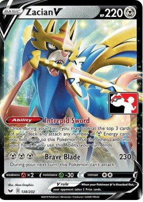 Sword & Shield (Base) 138/202 Zacian V (Prize Pack League Promo)