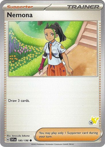 Scarlet & Violet (Base Set) 180/198 Nemona (Pikachu Symbol 13)