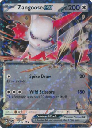 ME Ascended Heroes 167/217 Zangoose ex (Half Art)