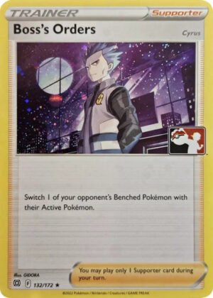 Brilliant Stars 132/172 Boss's Orders [Cyrus] (Prize Pack League Promo Cosmo Holo)