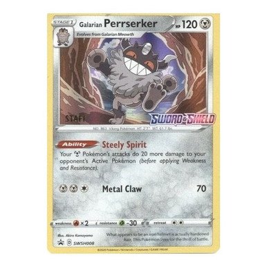 Sword & Shield Promo SWSH008 Galarian Perrserker (STAFF)