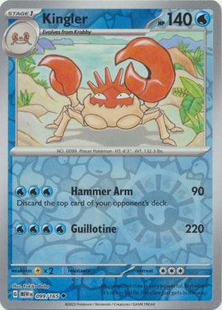 Scarlet & Violet 151 099/165 Kingler (Reverse Holo)