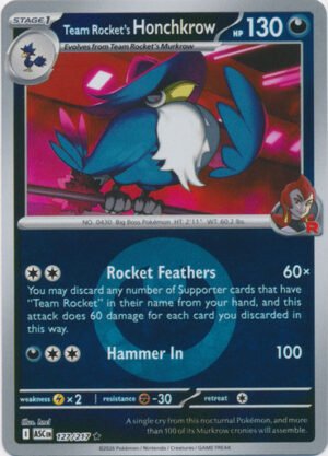 ME Ascended Heroes 127/217 Team Rocket's Honchkrow (Reverse Holo ENERGY SYMBOL)