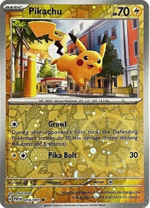SV Paldean Fates 018/091 Pikachu (Cosmo Holo Reverse Holo)