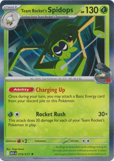 ME Ascended Heroes 019/217 Team Rocket's Spidops (Holo)