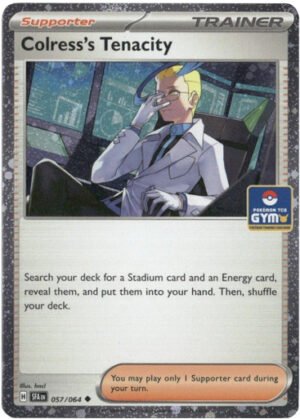 SV Shrouded Fable 057/064 Colress's Tenacity (Gym Stamp Cosmo Holo)