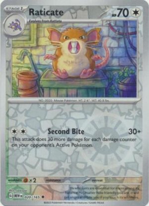 Scarlet & Violet 151 020/165 Raticate (Reverse Holo)