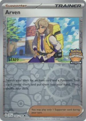 Scarlet & Violet (Base Set) 166/198 Arven (Regional League Promo STAFF)
