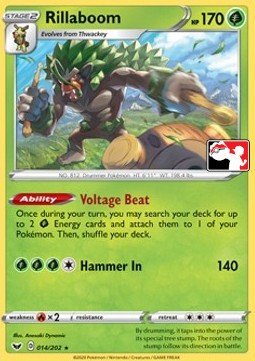 Sword & Shield (Base) 014/202 Rillaboom (Prize Pack League Promo Non-Holo)