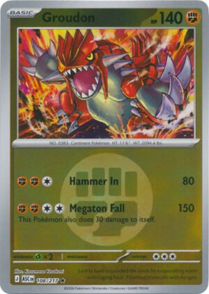 ME Ascended Heroes 108/217 Groudon (Reverse Holo ENERGY SYMBOL)