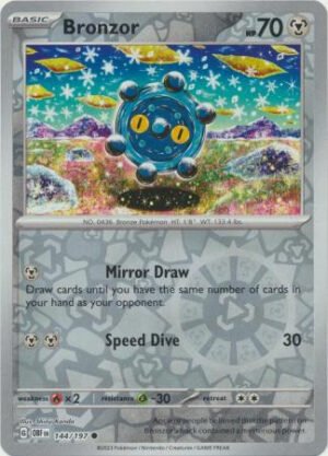 SV Obsidian Flames 144/197 Bronzor (Reverse Holo)