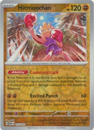 Scarlet & Violet 151 107/165 Hitmonchan (Reverse Holo)