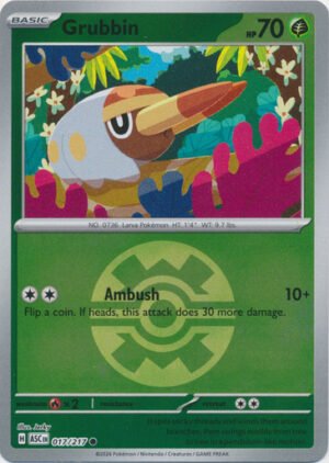 ME Ascended Heroes 017/217 Grubbin (Reverse Holo BALL SYMBOL)