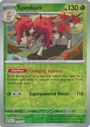 SV Temporal Forces 017/162 Sawsbuck (Reverse Holo)