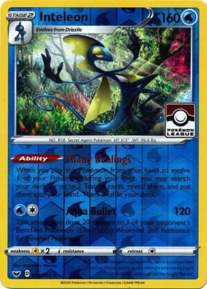 Sword & Shield (Base) 058/202 Inteleon (Pokemon League Promo)