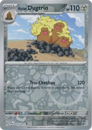 SV Surging Sparks 123/191 Alolan Dugtrio (Reverse Holo)