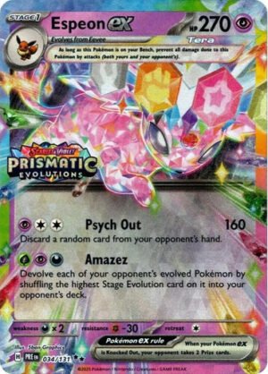 SV Prismatic Evolutions 034/131 Espeon ex (Prismatic Evolutions Stamp)