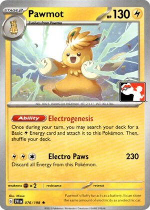 Scarlet & Violet (Base Set) 076/198 Pawmot (Prize Pack League Promo Non-Holo)