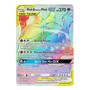 SM Unbroken Bonds 220/214 Muk & Alolan Muk GX (Rainbow Rare Tag Team)