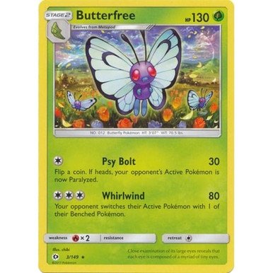 Sun and Moon (Base Set) 3/149 Butterfree