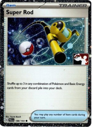 SV Paldea Evolved 188/193 Super Rod (Prize Pack League Promo Cosmo Holo)