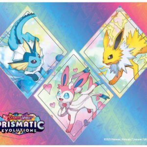 Pokemon Prismatic Evolutions Vaporeon, Sylveon, & Jolteon Tech Sticker