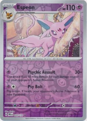 SV Prismatic Evolutions 033/131 Espeon (Reverse Holo)