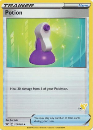 Sword & Shield (Base) 177/202 Potion (Pikachu Symbol 18)