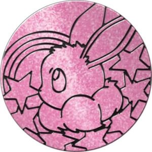 Pink & Black Glitter Eevee Oversized Coin