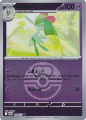 ME Ascended Heroes 088/217 Kirlia (Reverse Holo BALL SYMBOL)
