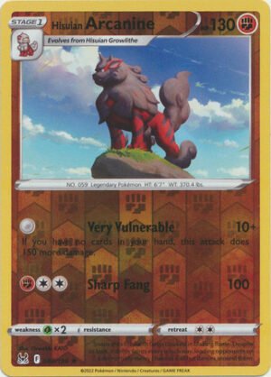 SWSH Lost Origin 084/196 Hisuian Arcanine (Reverse Holo)
