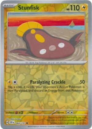 SV Surging Sparks 064/191 Stunfisk (Reverse Holo)