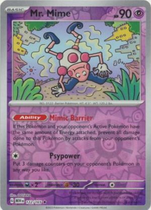 Scarlet & Violet 151 122/165 Mr. Mime (Reverse Holo)