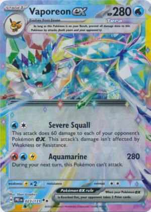 SV Prismatic Evolutions 023/131 Vaporeon ex (Half Art)