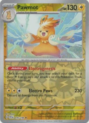 Scarlet & Violet (Base Set) 076/198 Pawmot (Reverse Holo)