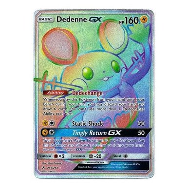 SM Unbroken Bonds 219/214 Dedenne GX (Rainbow Rare)