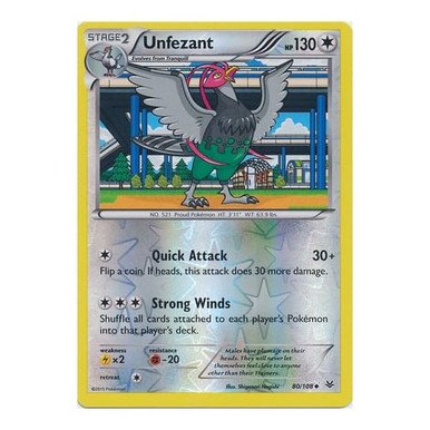 XY Roaring Skies 80/108 Unfezant (Reverse Holo)