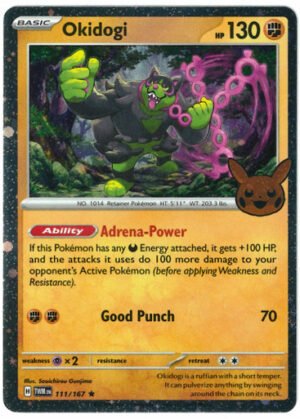 SV Twilight Masquerade 111/167 Okidogi (Pikachu Pumpkin Cosmo Holo Stamp)