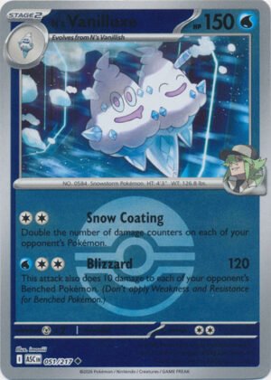 ME Ascended Heroes 051/217 N's Vanilluxe (Reverse Holo BALL SYMBOL)
