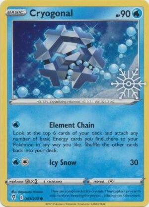 Evolving Skies 043/203 Cryogonal (Cosmo Holo w/ Snowflake Stamp)
