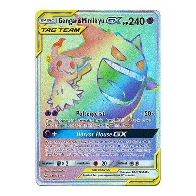 SM Team Up 186/181 Gengar & Mimikyu GX (Rainbow Rare Tag Team)