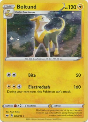 Sword & Shield (Base) 076/202 Boltund (Cosmo Holo)