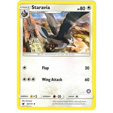 SM Crimson Invasion 82/111 Staravia (Trainer Kit Alolan Sandslash #4)