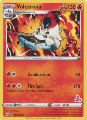 Chilling Reign 024/198 Volcarona (Cinderace Symbol 44)