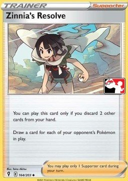 Evolving Skies 164/203 Zinnia's Resolve (Prize Pack League Promo Non-Holo)
