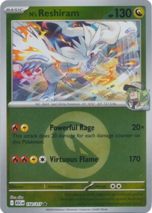 ME Ascended Heroes 154/217 N's Reshiram (Reverse Holo ENERGY SYMBOL)