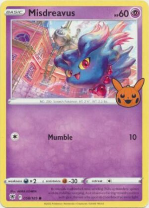 Astral Radiance 058/189 Misdreavus (Pikachu Pumpkin Stamp)
