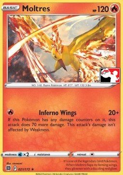 Brilliant Stars 021/172 Moltres (Prize Pack League Promo Non-Holo)