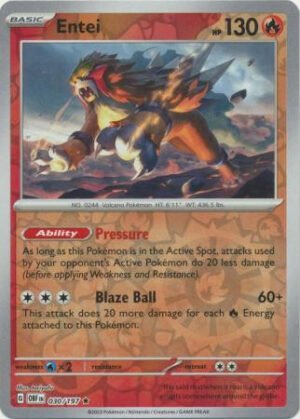 SV Obsidian Flames 030/197 Entei (Reverse Holo)